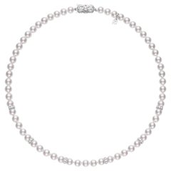 Mikimoto Akoya Cultured Pearl and Diamond Necklace PDL751071WGS13