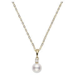 Mikimoto Akoya Cultured Pearl and Diamond Pendant in 18k Yellow Gold PPS752DK