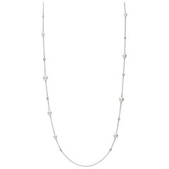 Mikimoto Akoya Cultured Pearl and Diamond Station Necklace MPQ10105ADXW