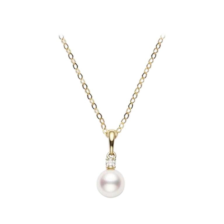 Mikimoto Akoya Cultured Pearl and Diamonds Pendent PPS602DK