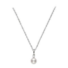 Mikimoto Akoya Cultured Pearl and Diamonds Pendent PPS702DW