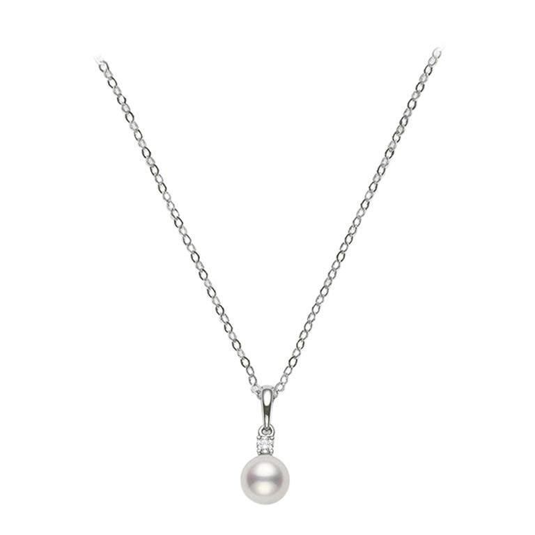 Mikimoto Akoya Cultured Pearl and Diamonds Pendent PPS702DW