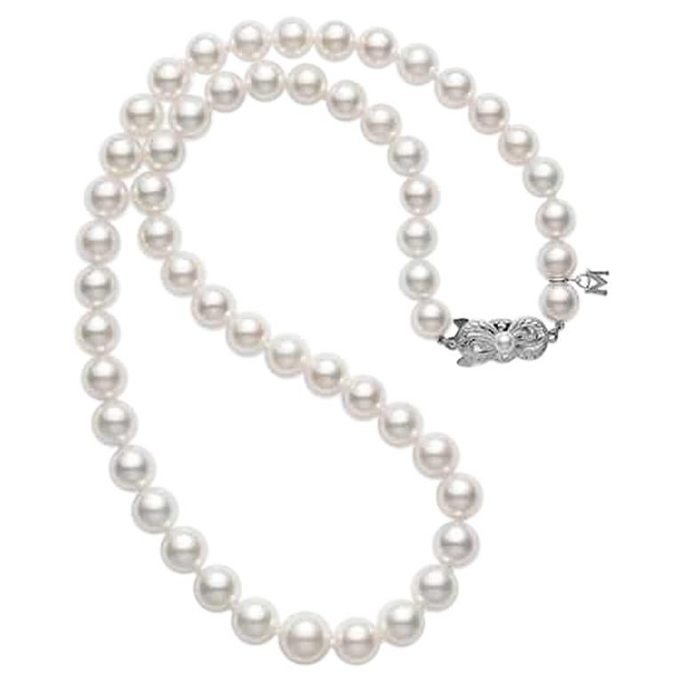 Mikimoto Akoya Cultured Pearl Graduated Strand Necklace G90118V1W For Sale