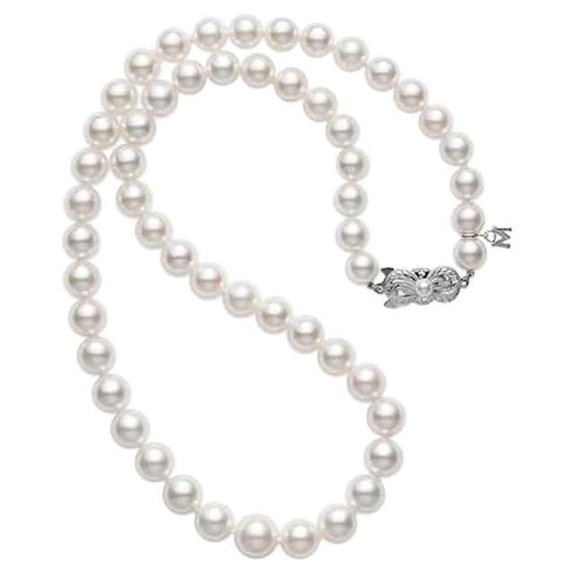 gorgeous AAA 8.5 9mm south sea round Akoya white pearl necklace 18inch 925s Neck gorgeous AAA 8.5 9mm south sea round Akoya white pearl necklace 18inch 925s Neck