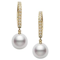 Mikimoto Akoya Cultured Pearl Lever Back Earrings with Diamonds PEA1008DK