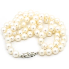 Mikimoto Akoya Cultured Pearl Necklace with Sterling Silver Clasp