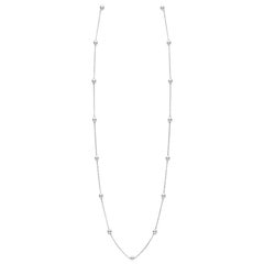 Mikimoto Akoya Cultured Pearl Station Necklace in 18 Karat White Gold PCL2W