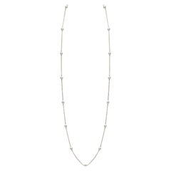 Mikimoto Akoya Cultured Pearl Station Necklace in 18 Karat Yellow Gold PCL2K