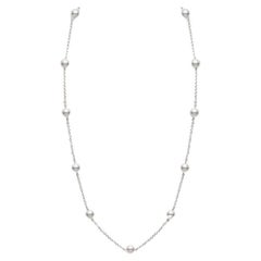 Mikimoto Akoya Cultured Pearl Station Necklace in 18k White Gold PCQ158LW