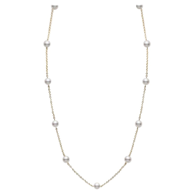 Mikimoto Akoya-Zuchtperlen-Halskette aus 18k Gelbgold PCQ158LK im Angebot