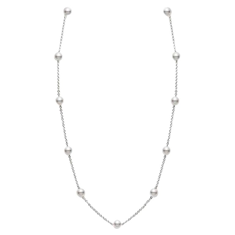 Mikimoto Akoya-Zuchtperlen-Halskette aus Weißgold PC158LW