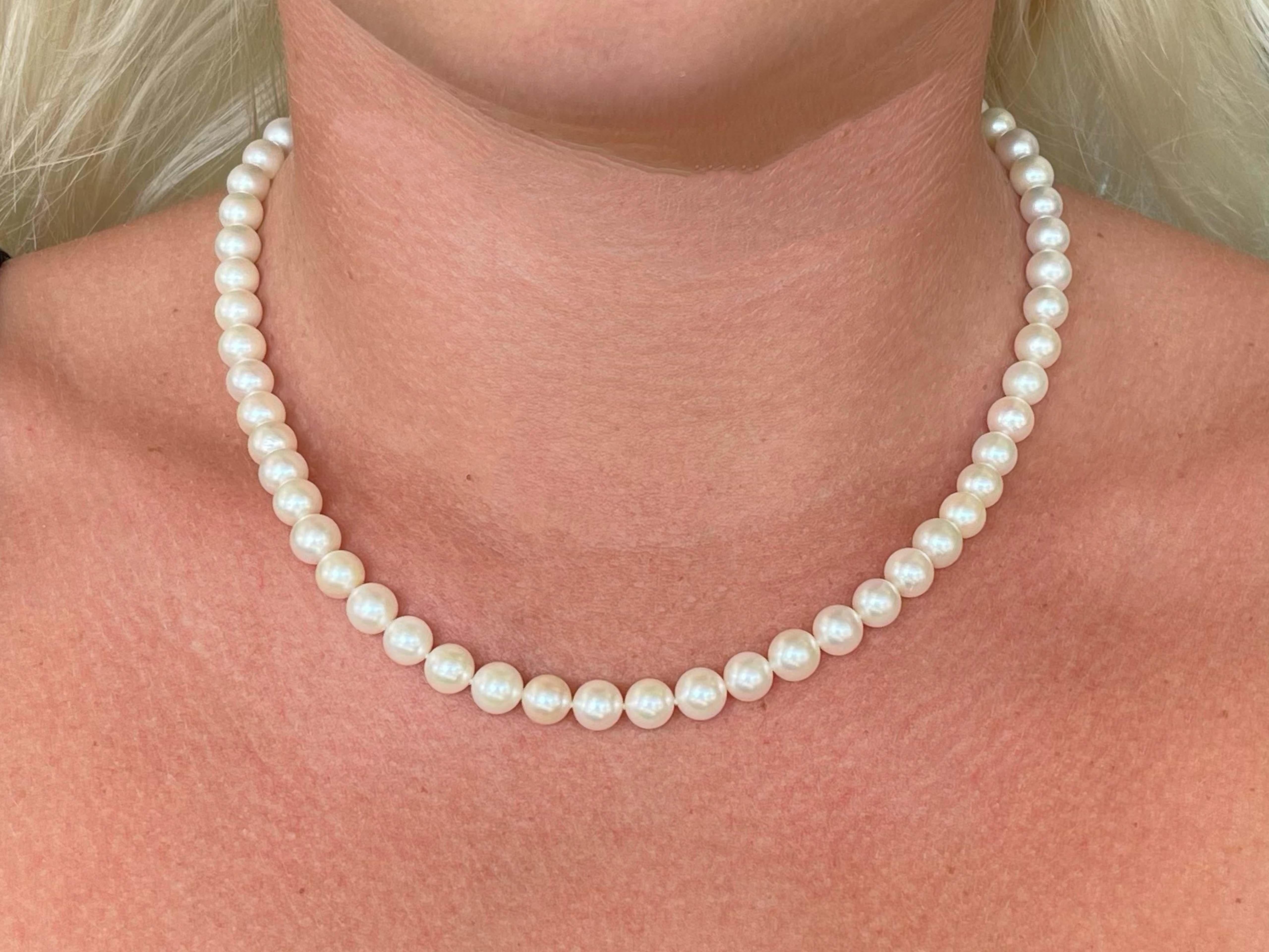 Each of Mikimoto's cultured pearl strands are a work of art born from the mystery of the sea. Creation of these strands requires incredible skill, judgment and craftsmanship. The journey begins with a rigorous selection process, culling the very