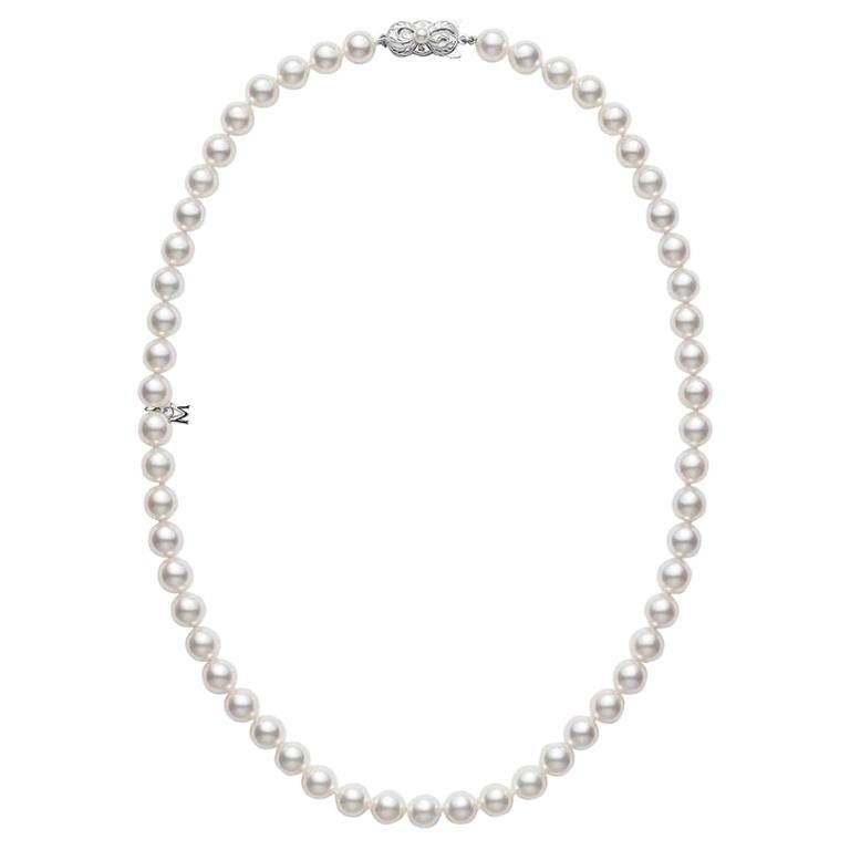 Mikimoto Akoya Cultured Pearl Strand Necklace 18k White Gold Clasp U70118W