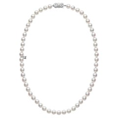 Mikimoto Akoya Cultured Pearl Strand Necklace 18k White Gold Clasp U70118W