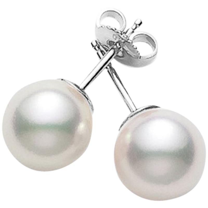 Mikimoto Akoya Cultured Pearl Stud PES602W For Sale