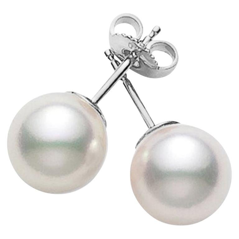 Mikimoto Akoya Cultured Pearl Stud PES701W For Sale