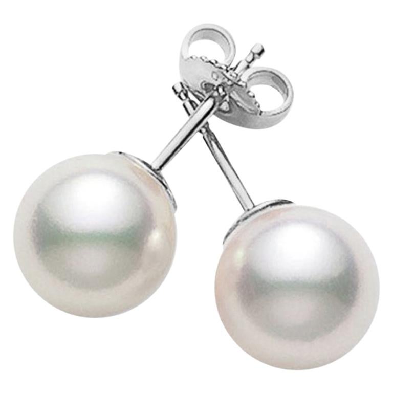 Mikimoto Akoya Cultured Pearl Stud PES705W For Sale