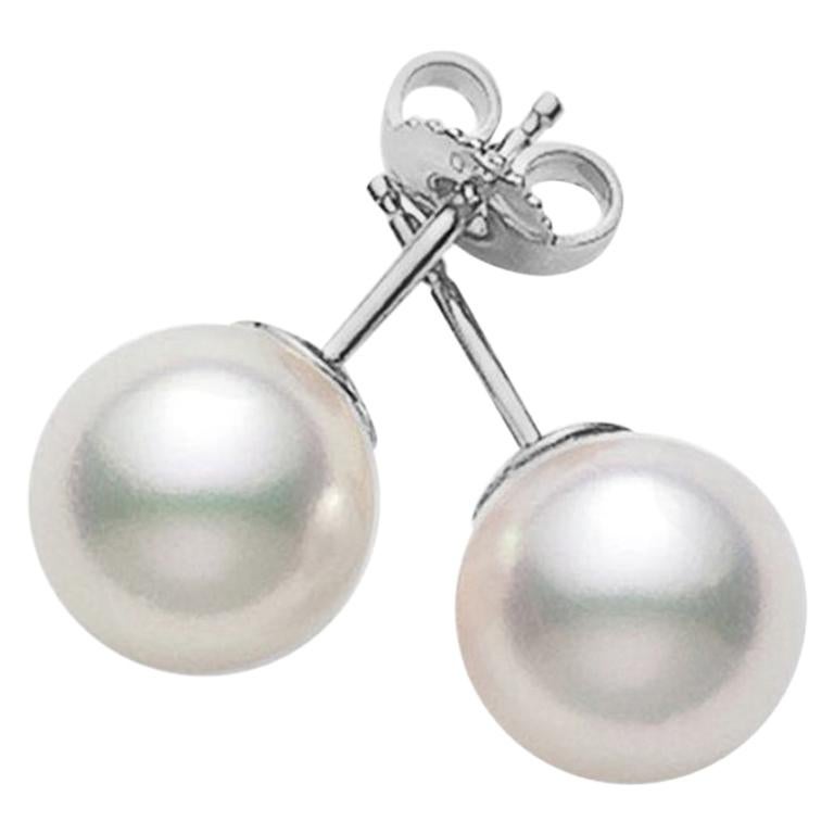 Mikimoto Akoya Cultured Pearl Stud PES751W For Sale