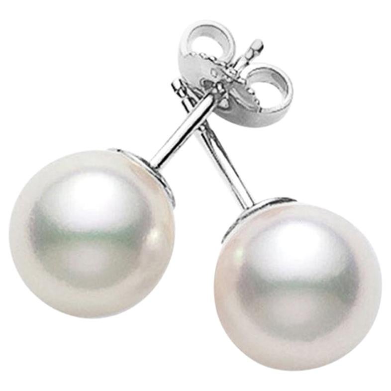 Mikimoto Akoya Cultured Pearl Stud PES803W For Sale