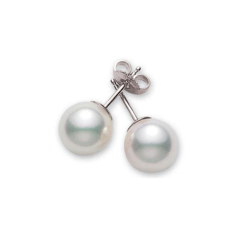 mikimoto akoya cultured pearl stud earrings