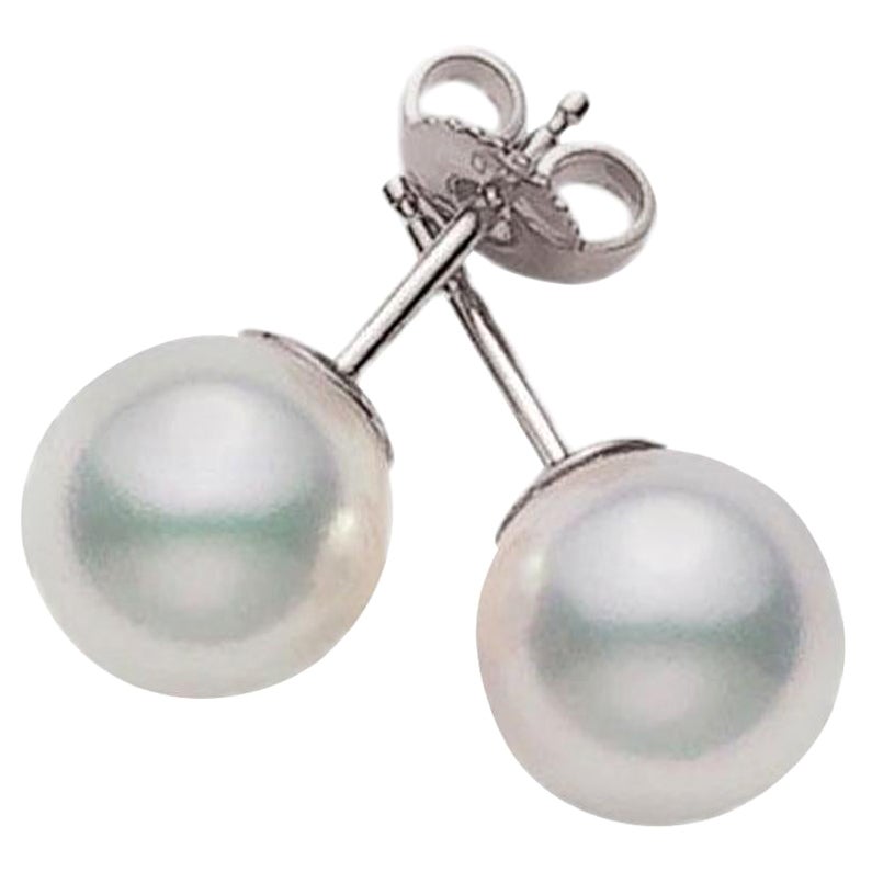 Mikimoto Akoya Cultured Pearl Stud PES805W For Sale