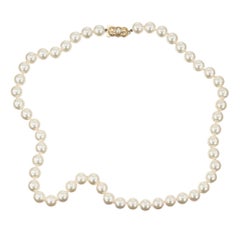 Mikimoto Akoya-Zuchtperlen-Halskette aus Gelbgold