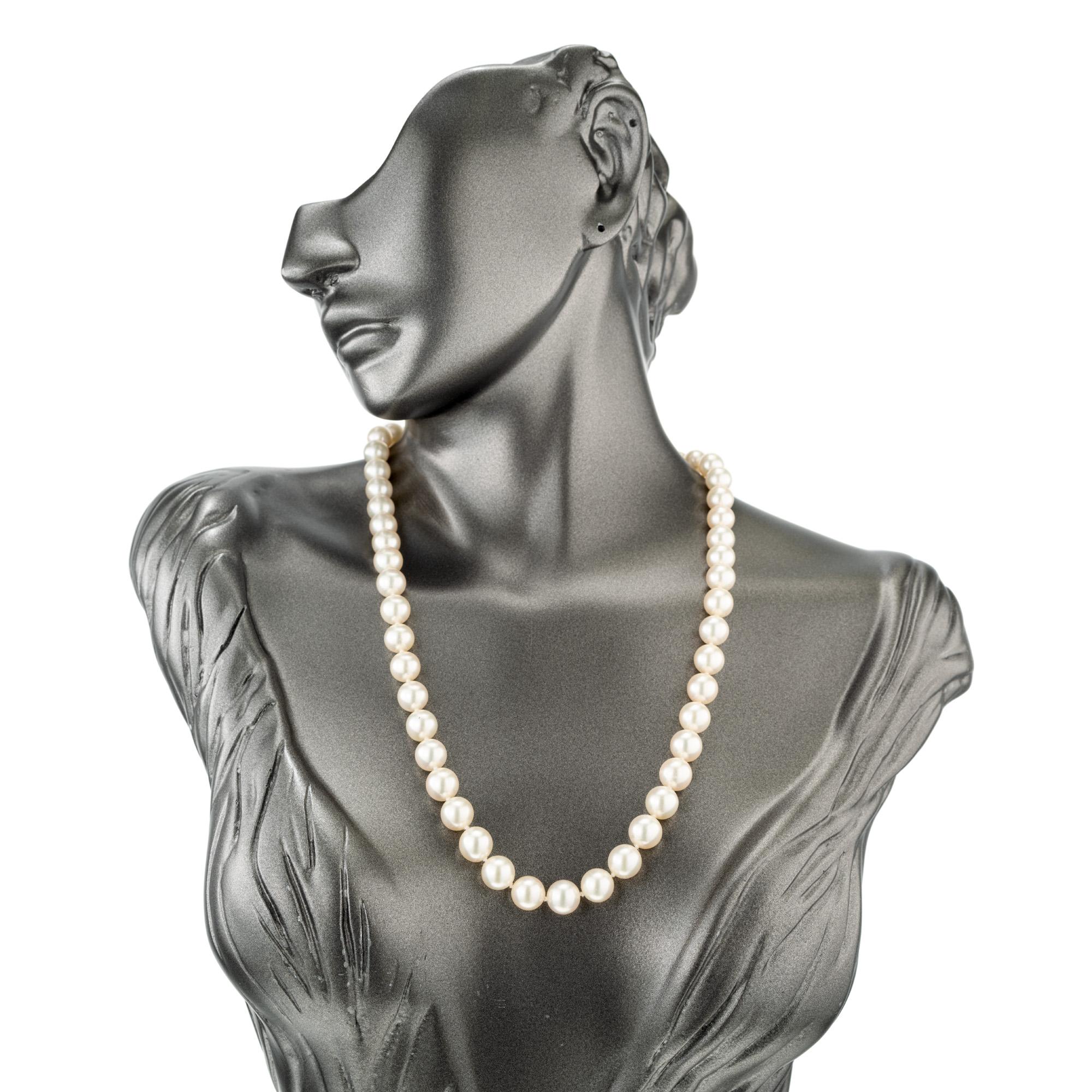 Women's Mikimoto Akoya Cultured Pearl Yellow Gold Necklace