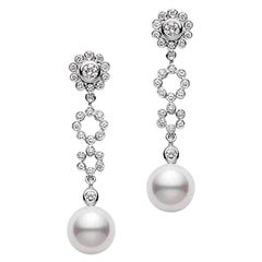 Mikimoto Akoya Cultured Pearls Diamonds Earring PEA824DW