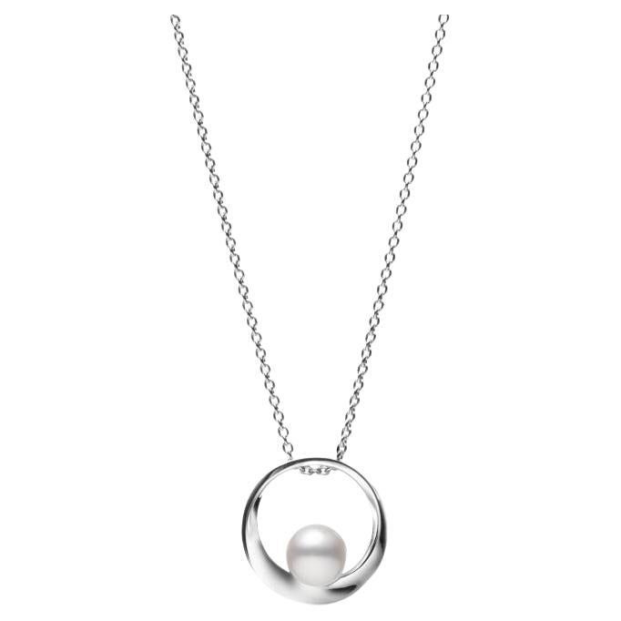 Mikimoto Akoya Pearl and 18 Karat White Gold Circle Pendant MPQ10151AXXW