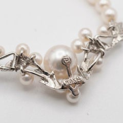 Mikimoto-Halskette mit Akoya-Perlen und Diamanten