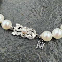 Mikimoto Akoya Pearl Bracelet 7-7.5mm 18k White Gold Clasp 7" 13.9g
