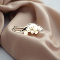 Mikimoto Akoya Pearl Brooch Sterling Silver 5.3 mm Estate