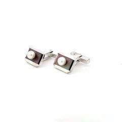 Mikimoto Akoya Perlen-Manschettenknöpfe 6 mm Sterlingsilber Nachlass