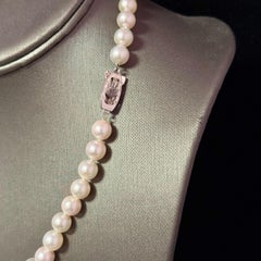 Mikimoto Collar de Perlas Akoya 17" Plata de Ley 8 - 8,5 mm Estate