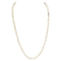 Mikimoto Akoya Collier de perles 20" en argent sterling 5 - 5,5 mm de succession