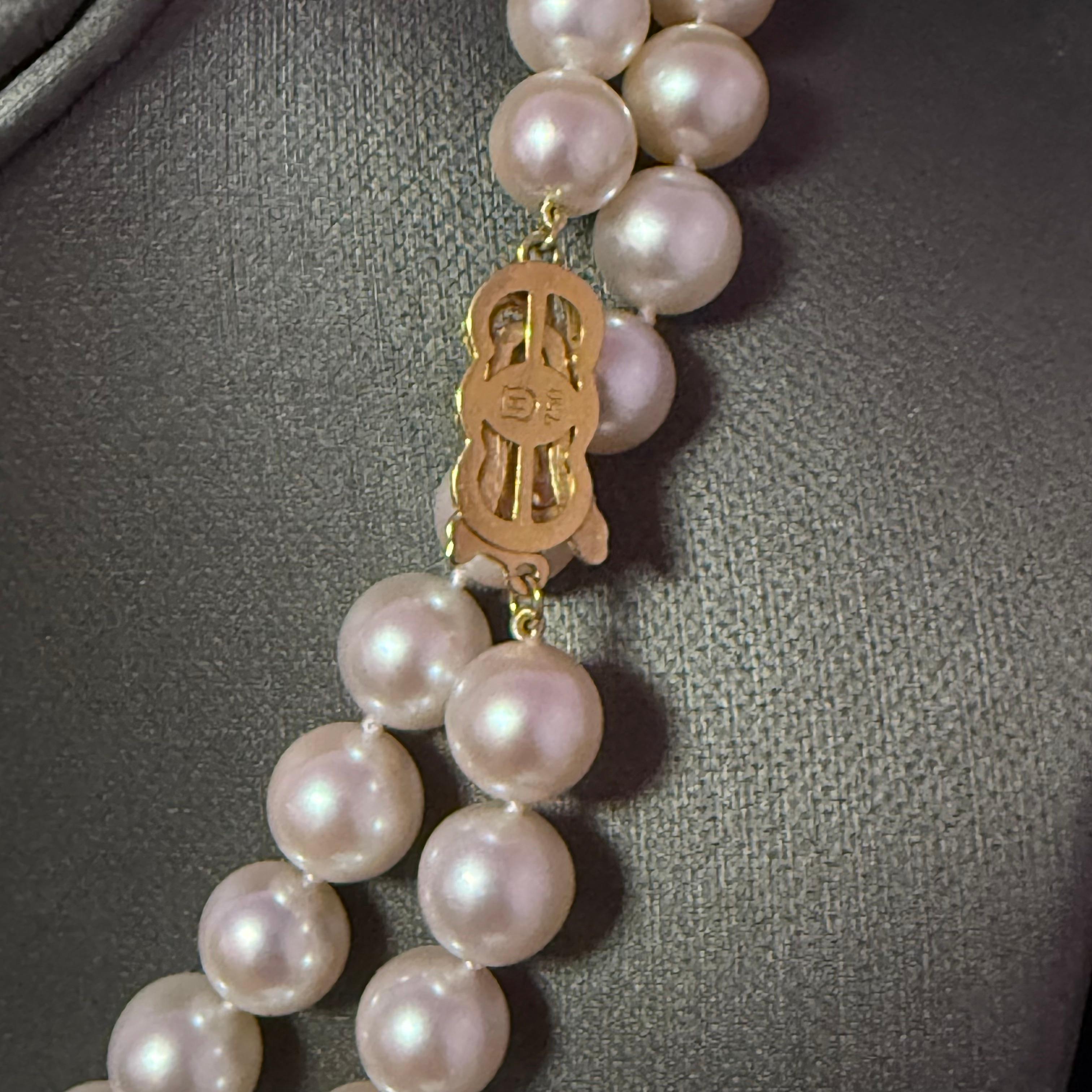 Collana di perle Mikimoto Akoya da 9 mm e 33,5
