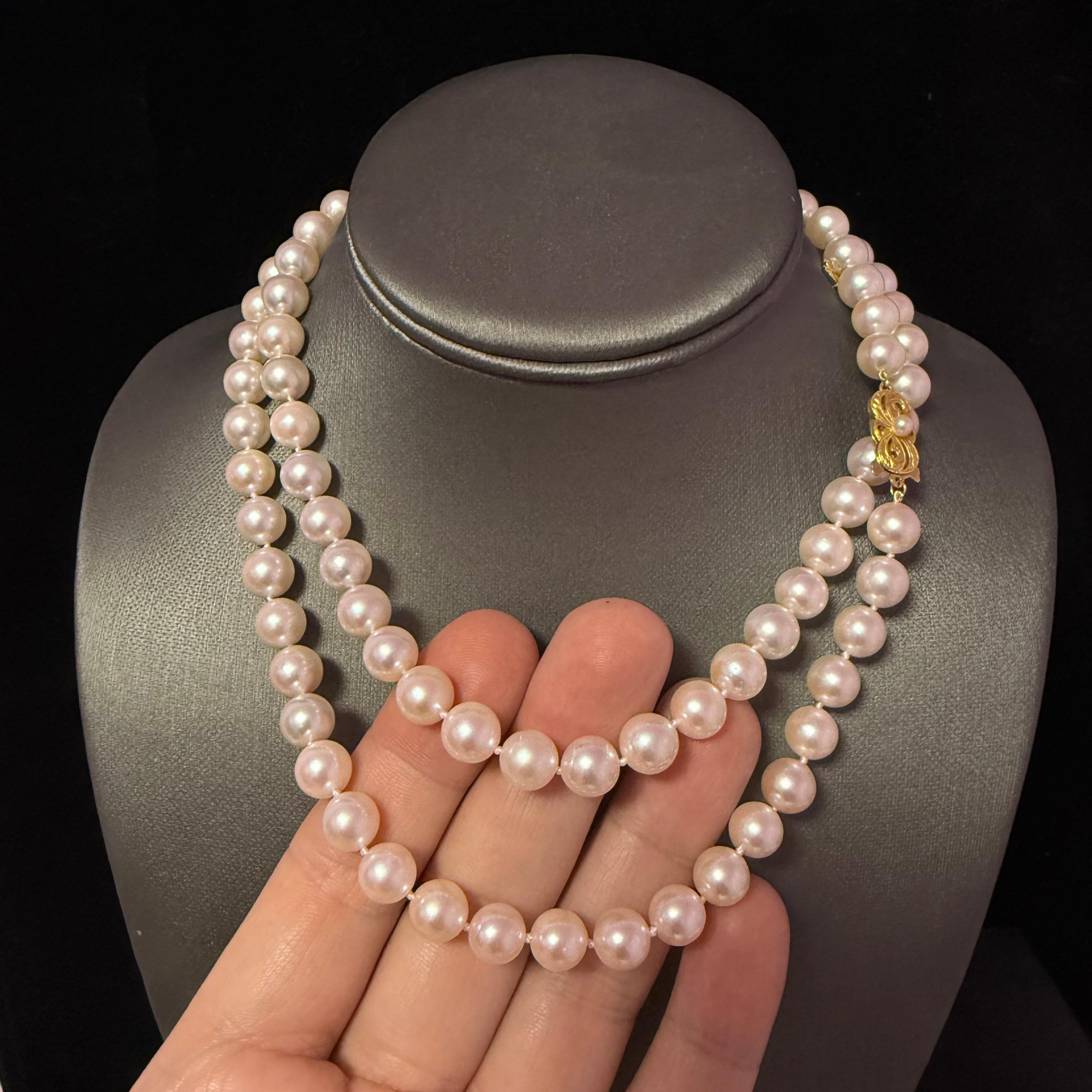 Collana di perle Mikimoto Akoya da 9 mm e 33,5