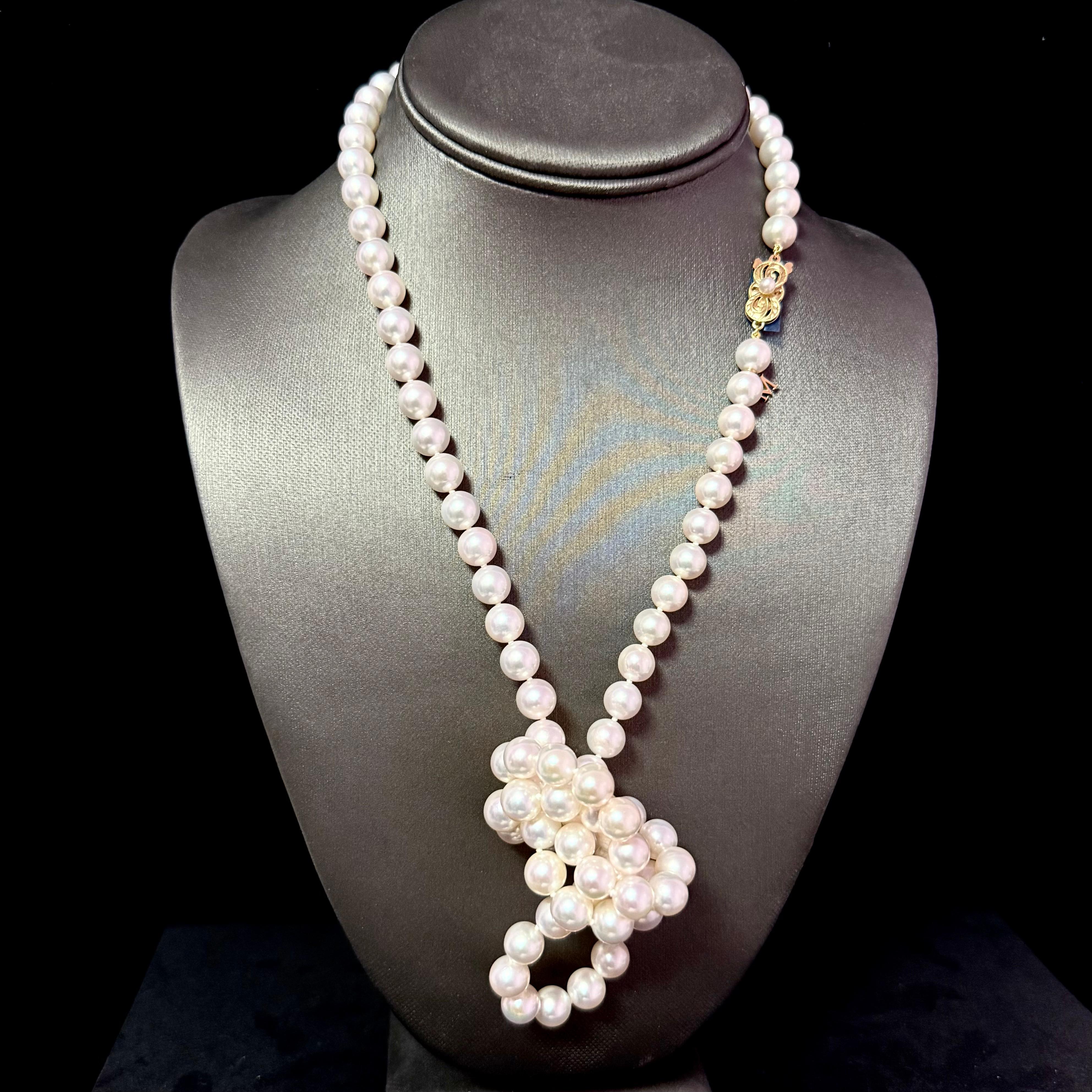 Magnifique et très rare collier de perles d'Akoya de Mikimoto 34