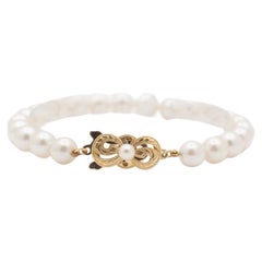 Mikimoto Akoya Perlenstrang-Gliederarmband - Verschluss aus 18 Karat Gelbgold