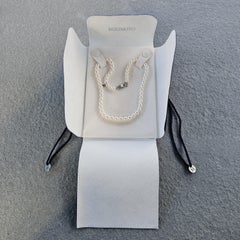 Mikimoto Akoya Perlen Strang Halskette 18k Weißgold 6-7mm 17,75" und Ordner