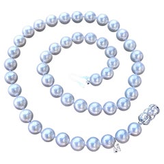 Mikimoto Collar de hilos de perlas Akoya Cierre de oro blanco de 18 quilates 8,5 mm a 9 mm 18 pulgadas