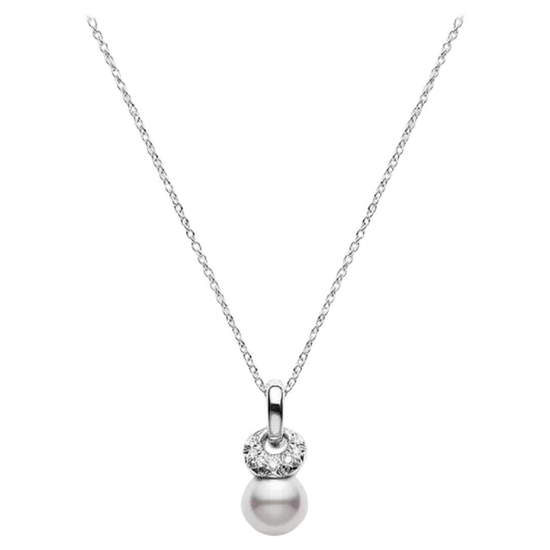 Mikimoto Collier Akoya blanc en perles PPE565DW en vente