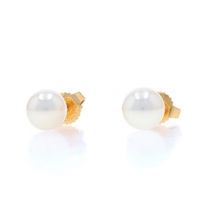 Perlina Orecchini con perle Akoya di Mikimoto - Oro giallo 18 carati - Perforati in vendita