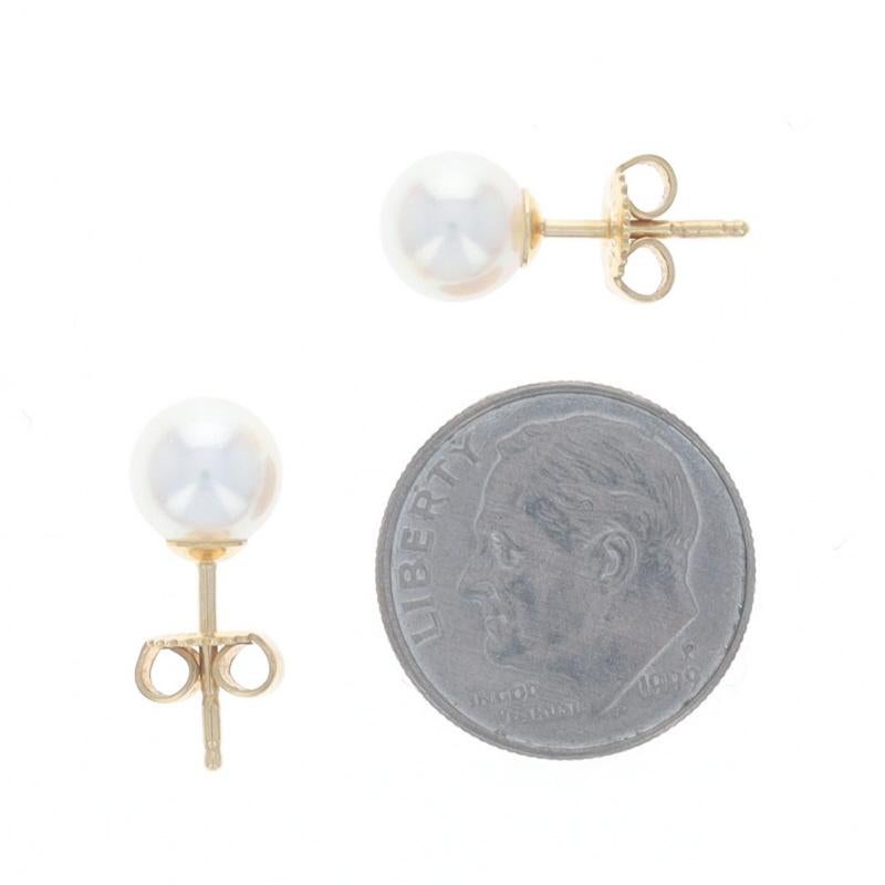 Orecchini con perle Akoya di Mikimoto - Oro giallo 18 carati - Perforati In condizioni ottime in vendita a Greensboro, NC