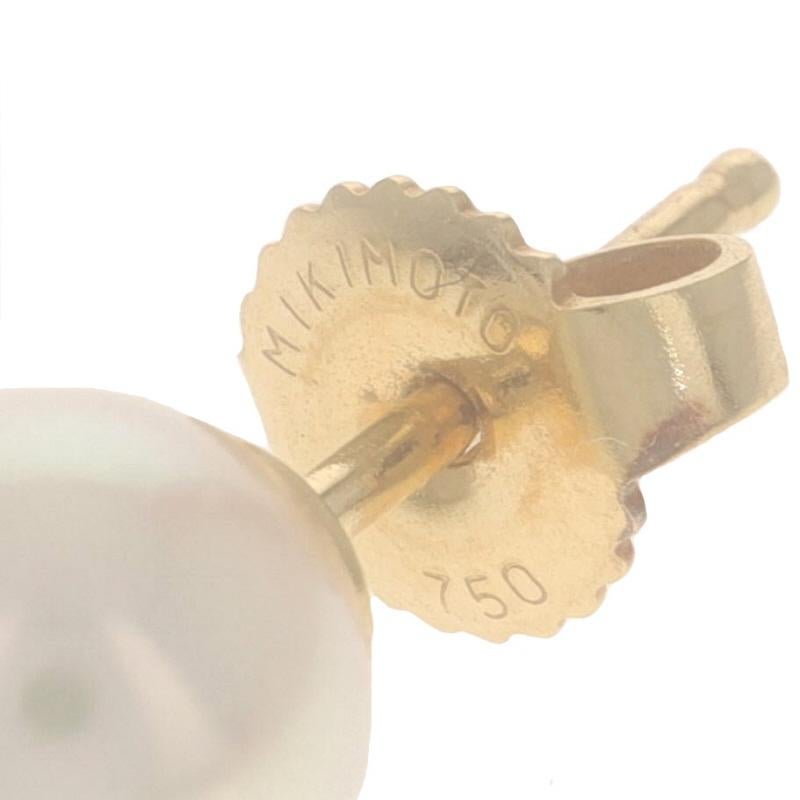Donna Orecchini con perle Akoya di Mikimoto - Oro giallo 18 carati - Perforati in vendita