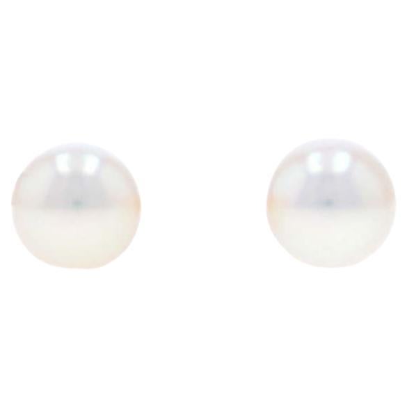 Orecchini con perle Akoya di Mikimoto - Oro giallo 18 carati - Perforati in vendita