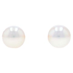 Orecchini con perle Akoya di Mikimoto - Oro giallo 18 carati - Perforati
