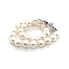 Mikimoto Authentic Estate Akoya Pearl Bracelet Silver Clasp