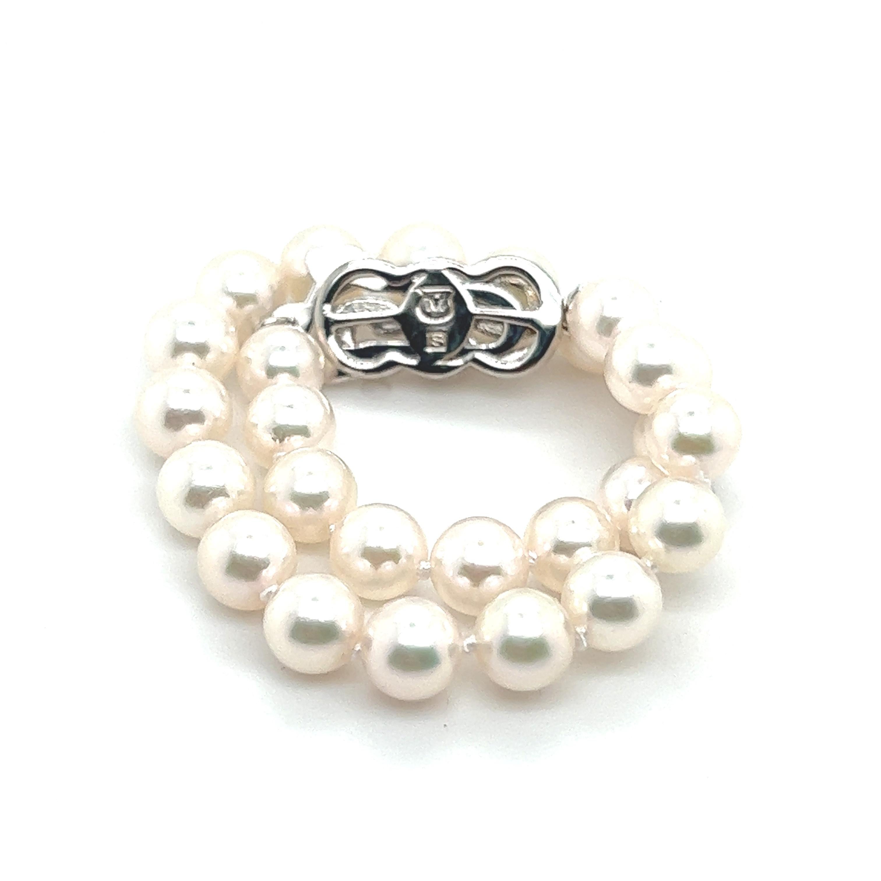 Women's Mikimoto Authentic Estate Akoya Pearl Bracelet Silver Clasp