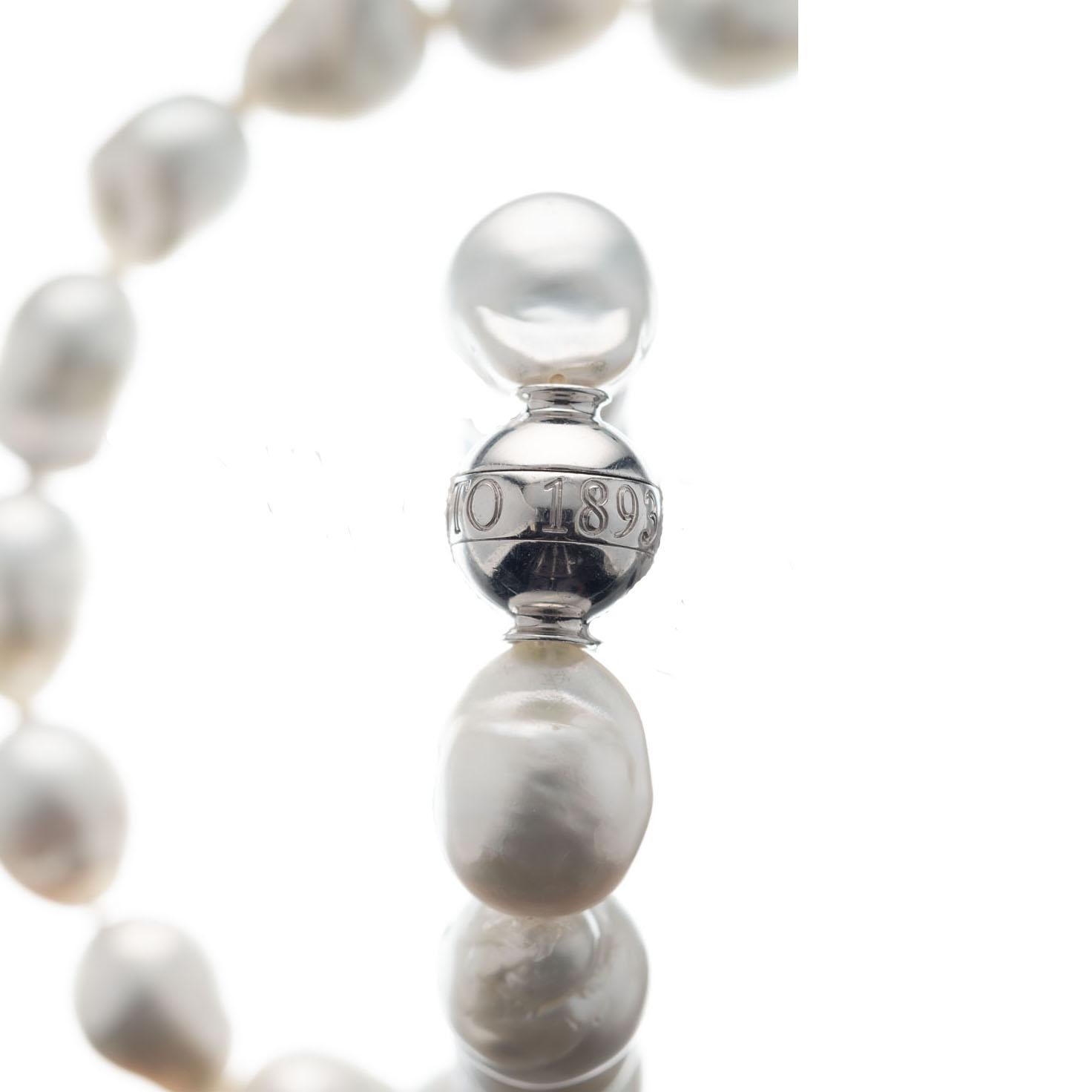 Round Cut Mikimoto Baroque South Sea Pearl Gold Necklace For Sale
